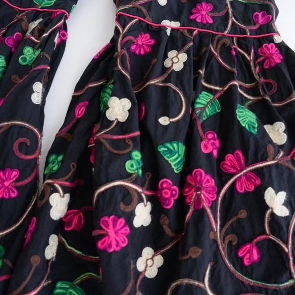 Handmade Black With Neon Pink Floral Bell Bottom Pants Clowncore - Picture 5 of 11